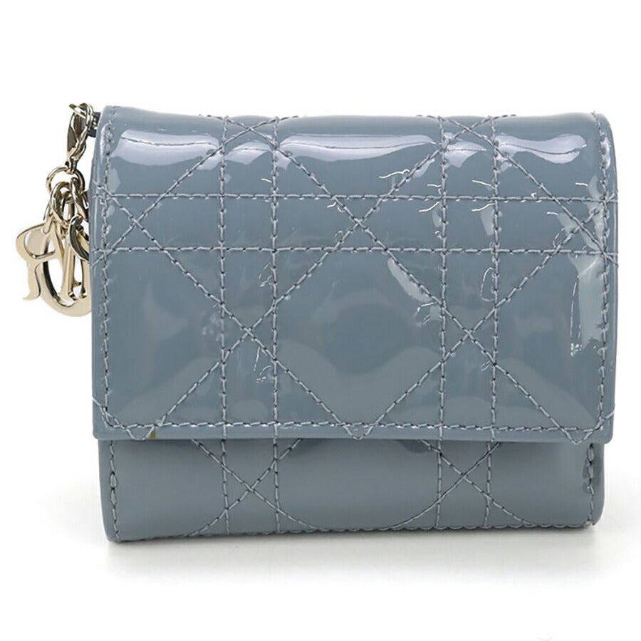 中古 ディオール 三折財布 レディース ブランド Dior レディディオール Lotus ウォレット S0181 OVRB ブルー 財布 USDCD96748011