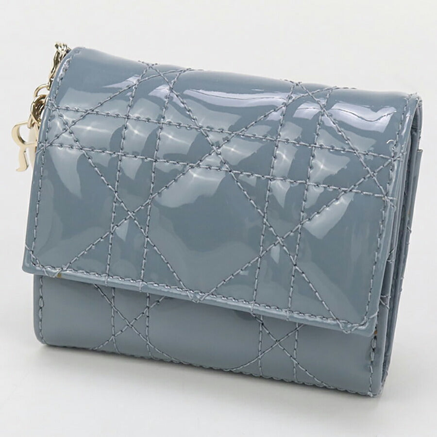 中古 ディオール 三折財布 レディース ブランド Dior レディディオール Lotus ウォレット S0181 OVRB ブルー 財布 USDCD96748011