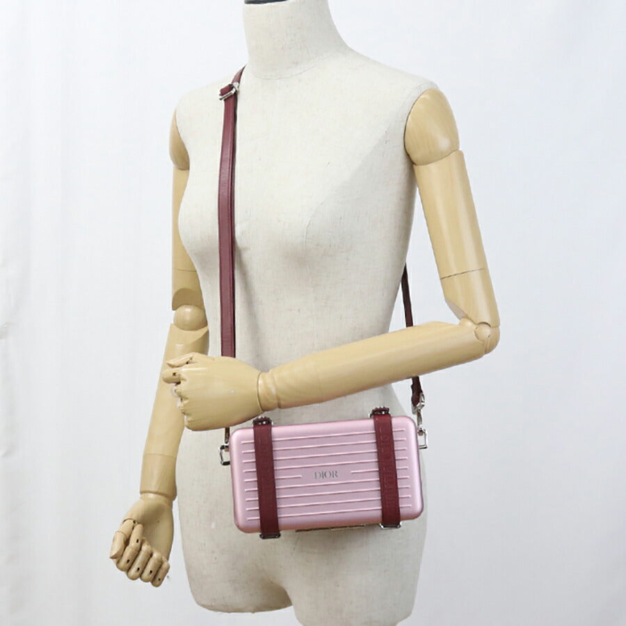 中古 ディオール 斜め掛け ショルダーバッグ ユニセックス ブランド Dior リモワ パーソナル クロスボディバッグ ピンク バッグ USDCD96808011
