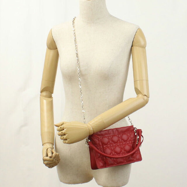 中古 ディオール ハンドバッグ レディース ブランド Dior レディディオール ミリー ミニバッグ S0981 ONMJ レッド バッグ USDCD98328011