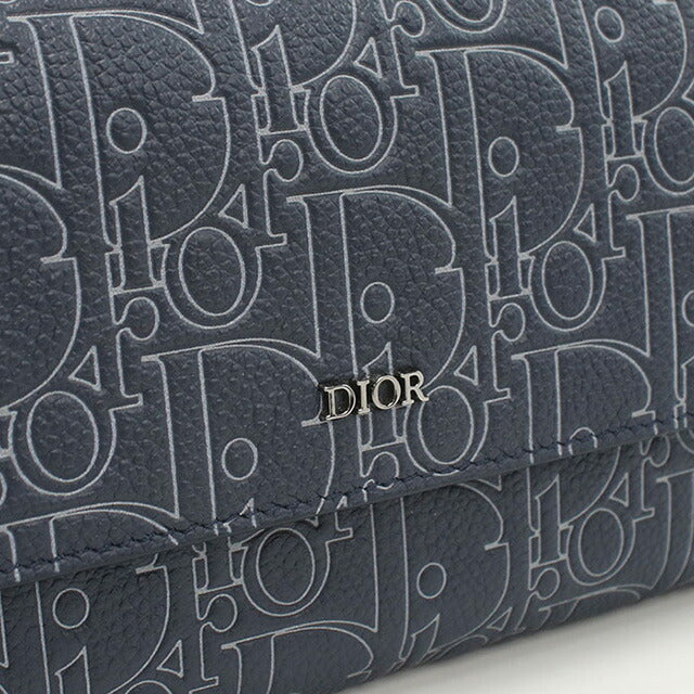 中古 ディオール 長財布ニ折小銭入付き レディース ブランド Dior ディオールグラビティ ロング フラップウォレット 2ESBC328FGP ブルー USDCD98428011