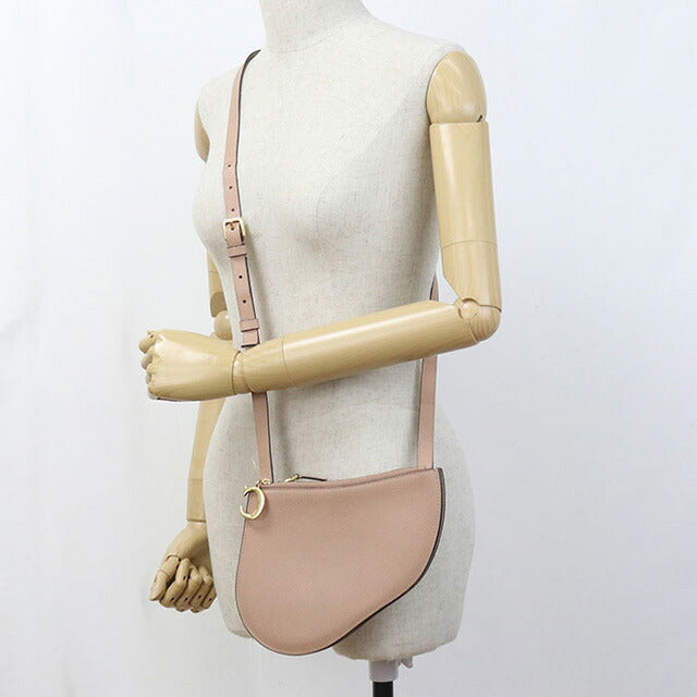 中古 ディオール 斜め掛け ショルダーバッグ レディース ブランド Dior サドル トリオ ショルダーバッグ レザー ピンク バッグ USDCD98881011