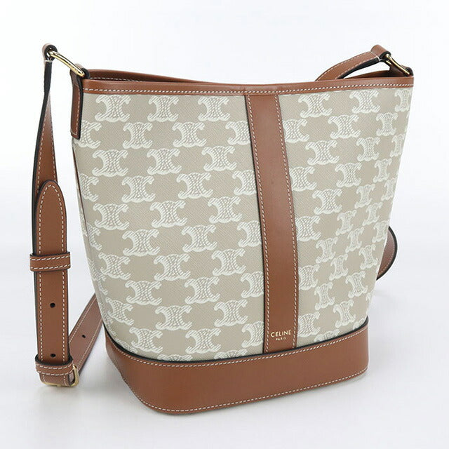 二手Celine 单肩包 女装品牌 CELINE Triomphe 帆布小水桶 191442CAS 米色包 USDCE100225011