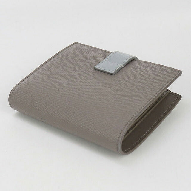 中古 セリーヌ 二つ折り財布 レディース ブランド CELINE スモールストラップウォレット レザー グレー 財布 USDCE100902011