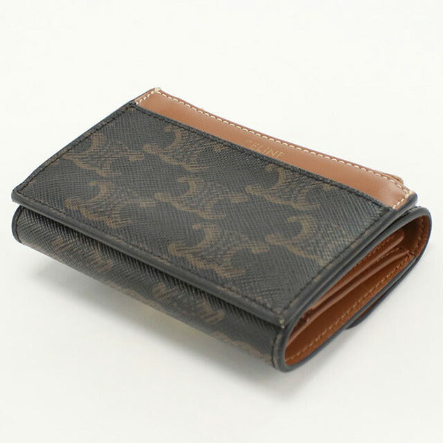 中古 セリーヌ 三折財布 レディース ブランド CELINE トリオンフキャンバス コイン入付きコンパクトウォレット 10I652DS3.04LU 財布 USDCE101857011