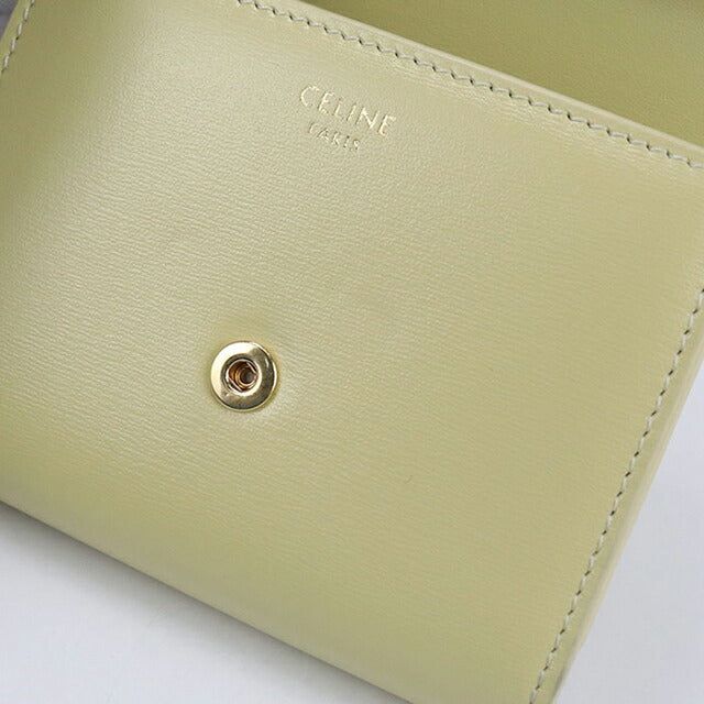 二手CELINE Trifold钱包女装品牌CELINE Triomphe小翻盖钱包10D78 3DPV黄色钱包USDCE104139011