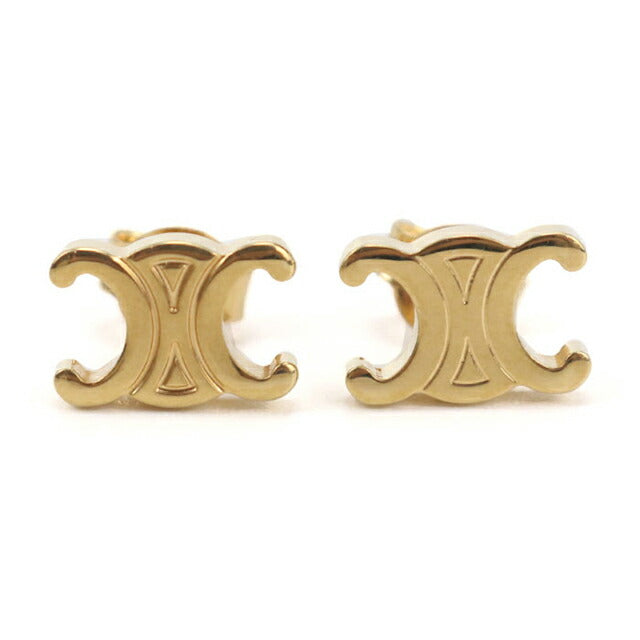 中古 セリーヌ ピアス レディース ブランド CELINE トリオンフ スタッズ ピアス 461CY6BRA.35OR ゴールド アクセサリー USDCE104320011
