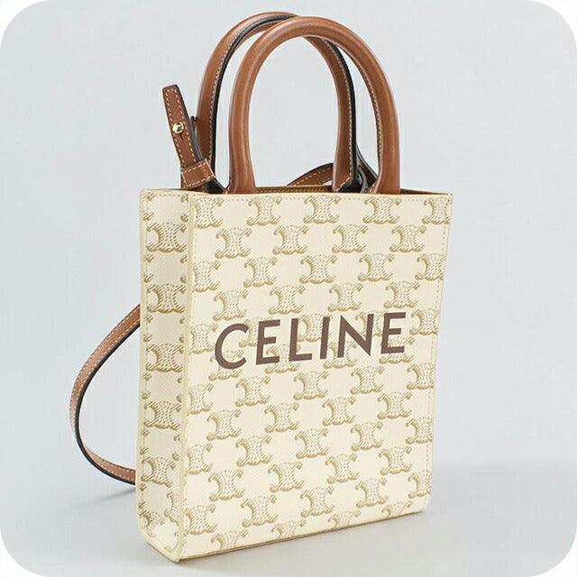 二手 Celine 手提包 女装品牌 CELINE Triomphe 帆布迷你立盖 194372BZK 白色 USDCE104658011