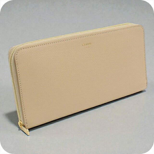 良品 CELINE セリーヌ Cチャーム キルティング ラウンドファスナー長財布 ロングウォレット ベージュ レディース 古着 中古 USED 中古 セリーヌ 長財布ラウンドファスナー レディース ブランド CELINE