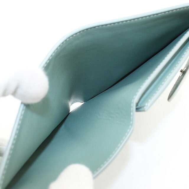 中古 セリーヌ 二折財布 レディース ブランド CELINE ストラップウォレット グリーン 財布 USDCE107074011