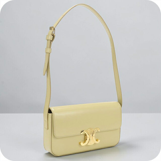 セリーヌ　イエロー　ショルダーバッグ　ゴールドサークル CELINE サークルロゴ金具ワンショルダーバッグ | Hedy