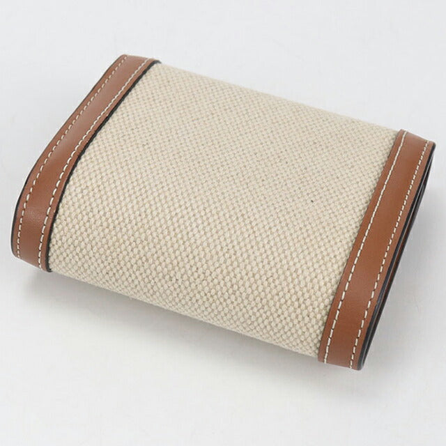 中古 セリーヌ 三つ折り財布 三折財布 レディース ブランド CELINE トリオンフ スモールフラップウォレット ベージュ 財布 USDCE108142011