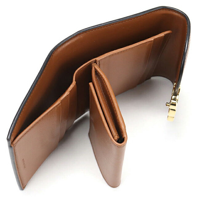 中古 セリーヌ 三つ折り財布 三折財布 レディース ブランド CELINE トリオンフ スモールフラップウォレット ベージュ 財布 USDCE108142011