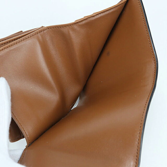 中古 セリーヌ 三つ折り財布 三折財布 レディース ブランド CELINE トリオンフ スモールフラップウォレット ベージュ 財布 USDCE108142011
