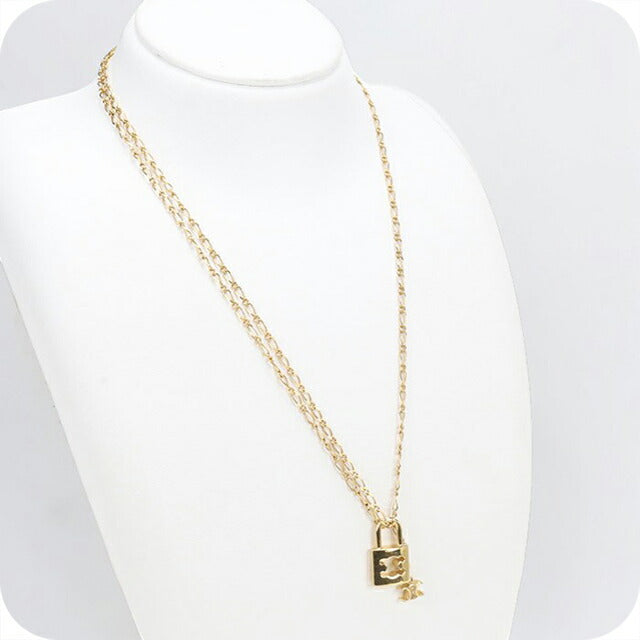 中古 セリーヌ ネックレス レディース ブランド CELINE トリオンフ ロック 461HH6BRA.35OR ゴールド アクセサリー USDCE108453011
