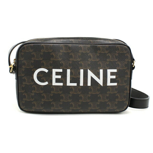 中古 セリーヌ 斜め掛け ショルダーバッグ メンズ CELINE トリオンフキャンバス ミディアム メッセンジャーバッグ レザー 194502CIM.38OG USDCE108714011
