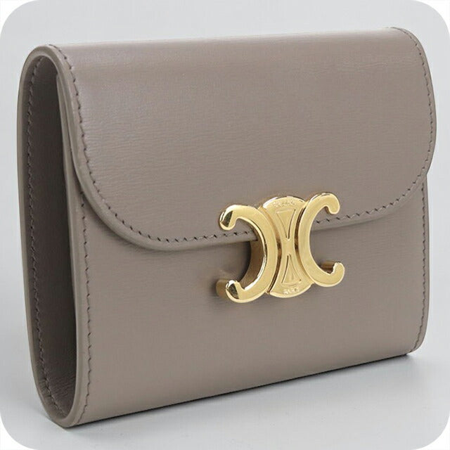 【美品】CELINE セリーヌ 三つ折り財布 箱付き 付属品　ウォレット　グレー CELINE（セリーヌ） 財布/ミニ財布 レディース 三つ折り財布 グレー