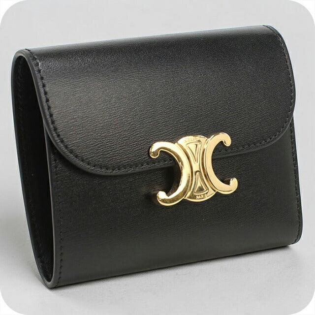 CELINE セリーヌ スモール フラップウォレット トリオンフ CE89486 三折財布 カーフ スモール フラップウォレット 【中古】 レディース　Aランク CELINE（セリーヌ） 中古 三折財布 レディース ブランド トリオンフ
