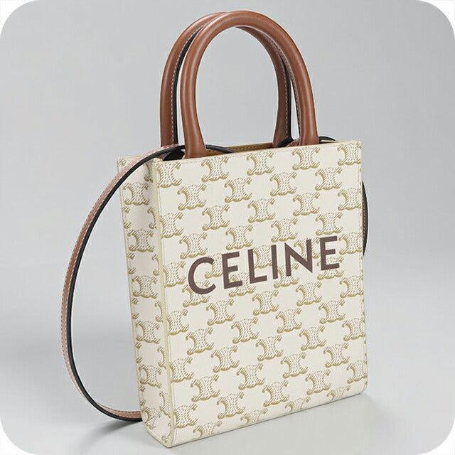 二手 Celine 手提包 女装品牌 CELINE Triomphe 帆布迷你立盖 19437 2BZK 白色 USDCE110223011