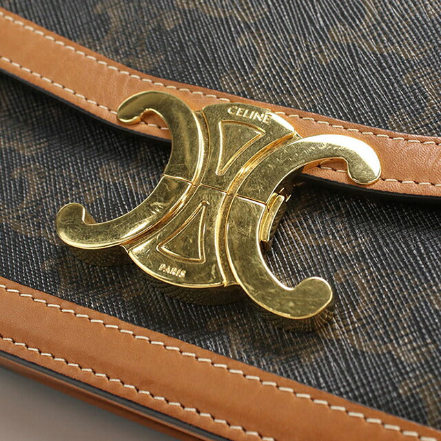 中古 セリーヌ 斜め掛け ショルダーバッグ レディース ブランド CELINE トリオンフキャンバス 188882BZ4.04LU ブラウン USDCE110466011