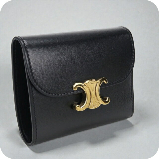 セリーヌ スモールフラップウォレット トリオンフ 三つ折り財布 パテントレザー レディース CELINE  中古 中古 セリーヌ 三つ折り財布 三折財布 レディース ブランド CELINE