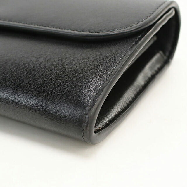 中古 セリーヌ 長財布ニ折小銭入付き レディース ブランド CELINE トリオンフ 長財布二つ折り レザー ブラック USDCE113081011