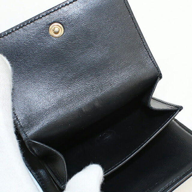 中古 セリーヌ 三つ折り財布 三折財布 レディース ブランド CELINE トリオンフ スモール フラップウォレット 10D783DPV ブラック USDCE113163011