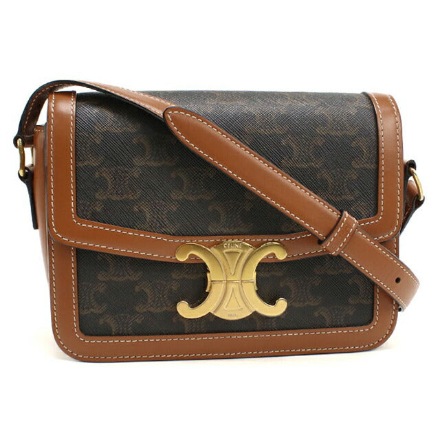 中古 セリーヌ 斜め掛け ショルダーバッグ レディース ブランド CELINE ティーン トリオンフバッグ 188882BZ4.04LU ブラック USDCE113643011