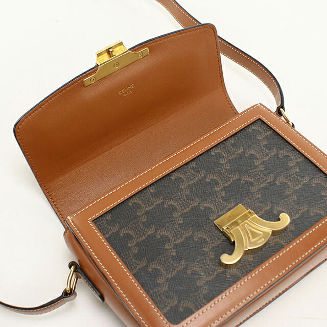 中古 セリーヌ 斜め掛け ショルダーバッグ レディース ブランド CELINE ティーン トリオンフバッグ 188882BZ4.04LU ブラック USDCE113643011