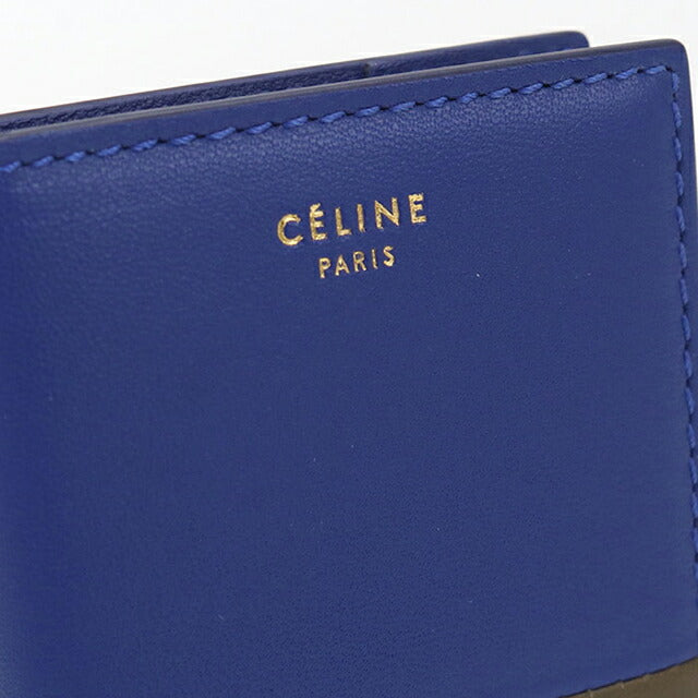 中古 セリーヌ カードケース レディース ブランド CELINE バイカラー レザー ブルー USDCE113994011