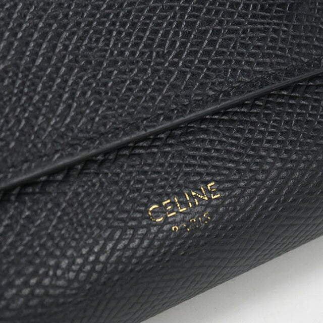 中古 セリーヌ 三つ折り財布 三折財布 レディース ブランド CELINE トリフォールドウォレット 10B573 ブラック USDCE114581011