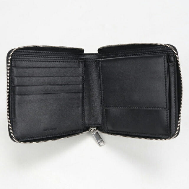 中古 セリーヌ 二つ折り財布 二折財布 メンズ ブランド CELINE ジップドバイフォールド 10J613BEN.38SI ブラック USDCE114583011
