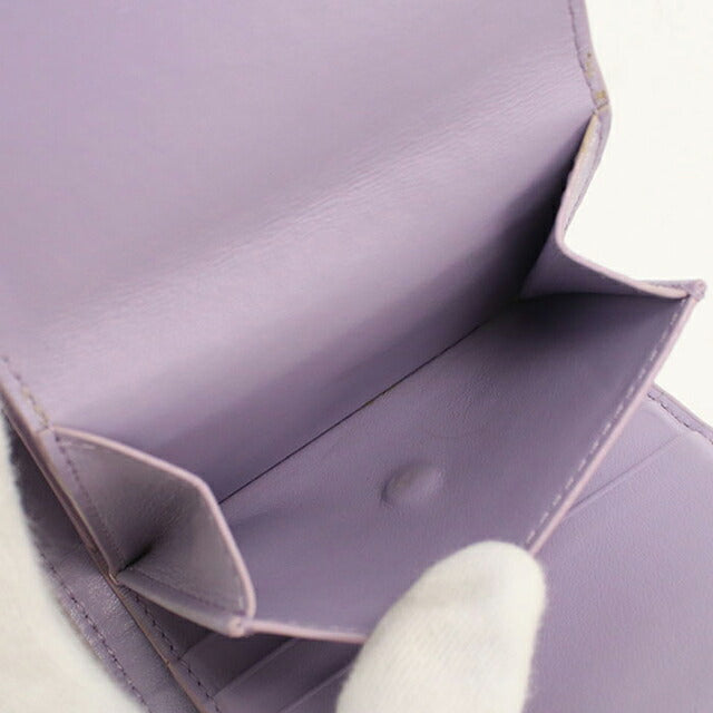 中古 セリーヌ 二つ折り財布 二折財布 コンパクト レディース ブランド CELINE スモールストラップウォレット 10H26 3BRU パープル USDCE114800011
