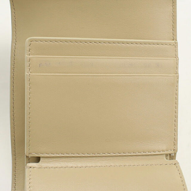 中古 セリーヌ 三つ折り財布 三折財布 レディース ブランド CELINE トリオンフ スモール フラップウォレット 10D783DPV ベージュ USDCE115119011