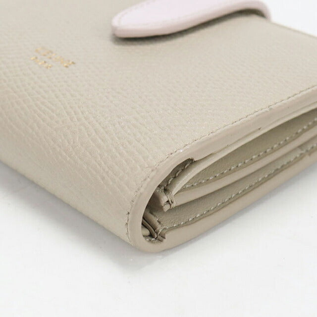 中古 セリーヌ 二つ折り財布 二折財布 レディース ブランド CELINE スモール ストラップウォレット ベージュ USDCE115135011