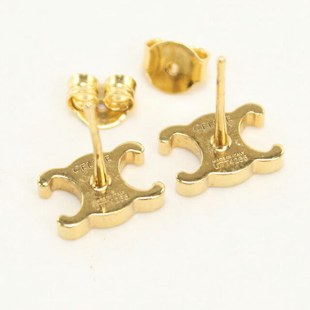 中古 セリーヌ ピアス レディース ブランド CELINE トリオンフ スタッズ 461CY6BRA.35OR ゴールド アクセサリー USDCE115231011