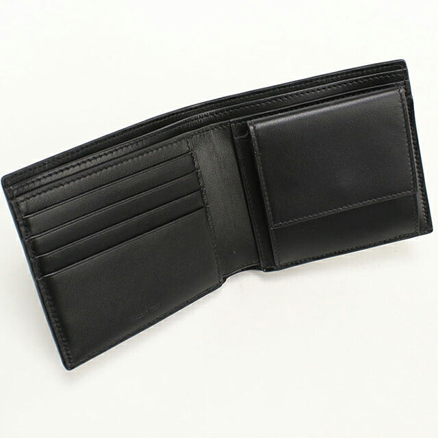中古 セリーヌ 二つ折り財布 二折財布 コンパクト メンズ ブランド CELINE バイフィールドウォレット 10C873GTZ.38SI ブラック USDCE116136011