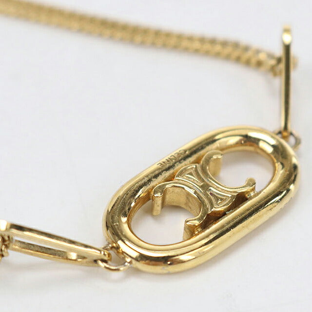 中古 セリーヌ ネックレス レディース ブランド CELINE トリオンフ 46S896BRA.35OR ゴールド アクセサリー USDCE116480011