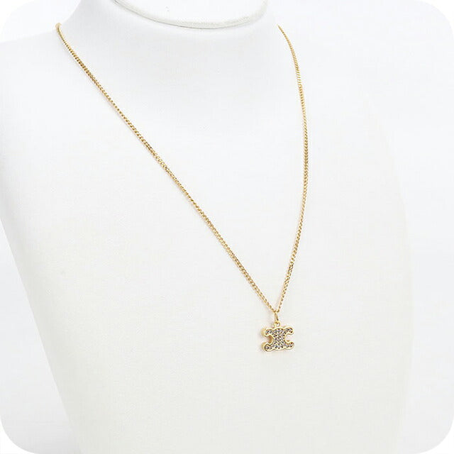 中古 セリーヌ ネックレス レディース ブランド CELINE トリオンフ 460GB6BZI.35OR ゴールド アクセサリー USDCE118002011