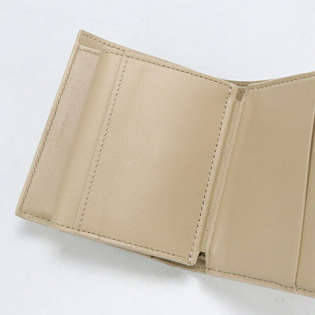 中古 セリーヌ 三つ折り財布 三折財布 コンパクト レディース ブランド CELINE トリオンフ スモールフラップウォレット 10D783DPV ベージュ USDCE118231011