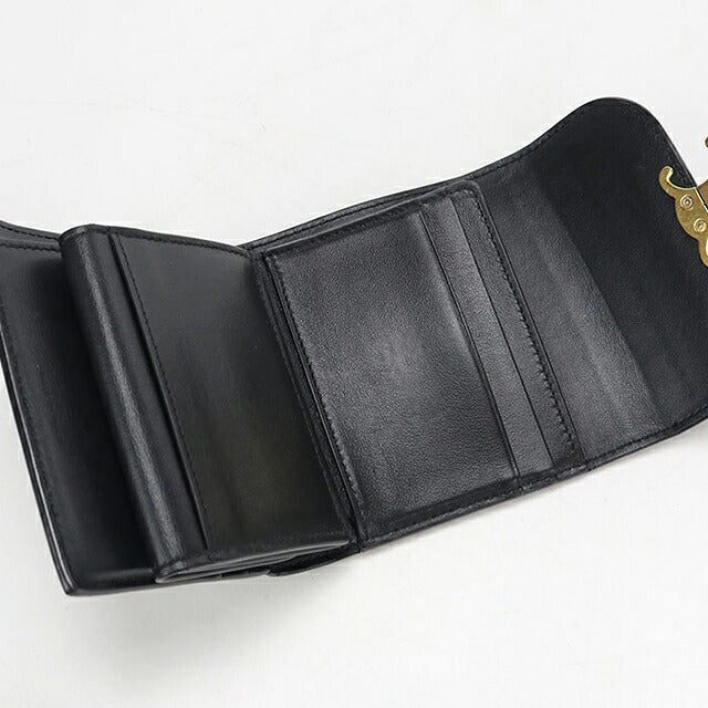 中古 セリーヌ 三つ折り財布 三折財布 コンパクト レディース ブランド CELINE トリオンフ スモールフラップウォレット 10D783DPV.38NO USDCE118232011