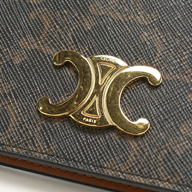 中古 セリーヌ カードケース コンパクト レディース ブランド CELINE トリオンフキャンバス バイフォールド カードホルダー 10P352CQH.04LU USDCE118495011