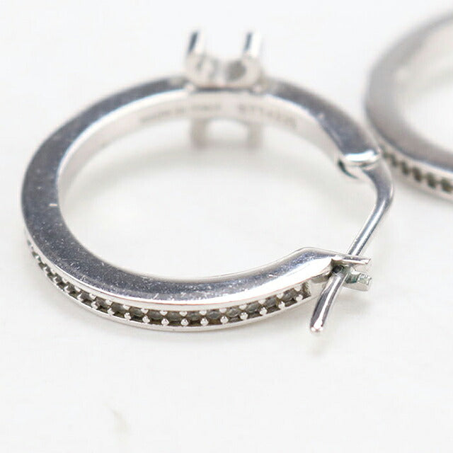 中古 セリーヌ ピアス レディース ブランド CELINE トリオンフ スパークル フープ 461DB6BZI シルバー アクセサリー USDCE119645011