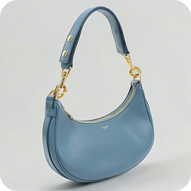 中古 セリーヌ ショルダーバッグ レディース ブランド CELINE ミディアム アヴァ ストラップバッグ レザー 196923DGQ.07DD ブルー USDCE119732011