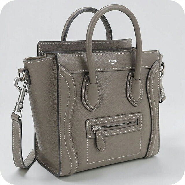 中古 セリーヌ ハンドバッグ レディース ブランド CELINE ラゲージ ナノ ショッパー グレー USDCE119737011