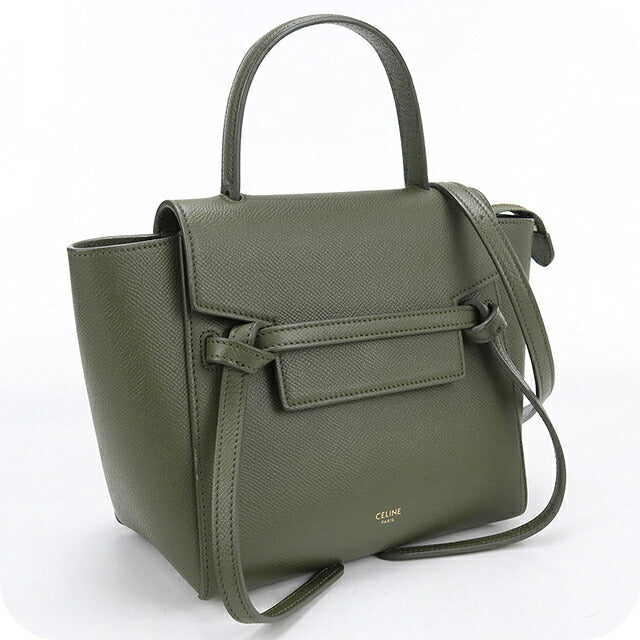 中古 セリーヌ ハンドバッグ レディース ブランド CELINE ベルトバッグ ナノ 2WAY 18900 グリーン USDCE120066011