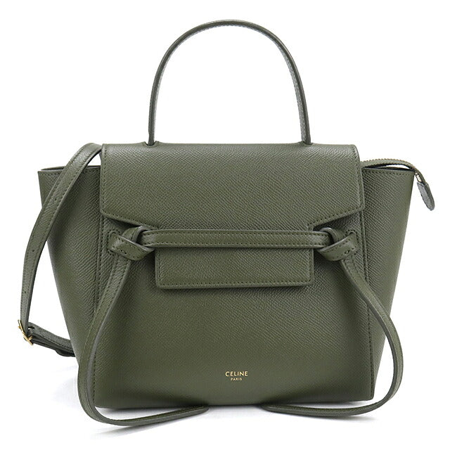 中古 セリーヌ ハンドバッグ レディース ブランド CELINE ベルトバッグ ナノ 2WAY 18900 グリーン USDCE120066011