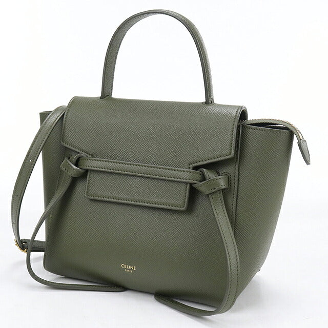 中古 セリーヌ ハンドバッグ レディース ブランド CELINE ベルトバッグ ナノ 2WAY 18900 グリーン USDCE120066011