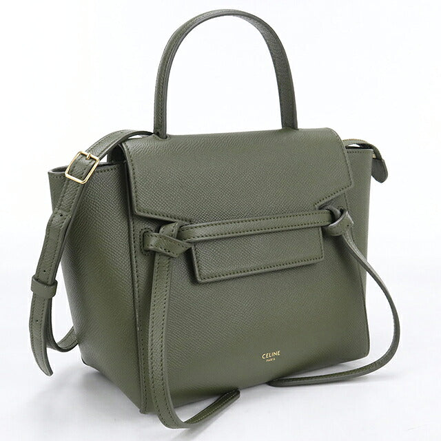 中古 セリーヌ ハンドバッグ レディース ブランド CELINE ベルトバッグ ナノ 2WAY 18900 グリーン USDCE120066011