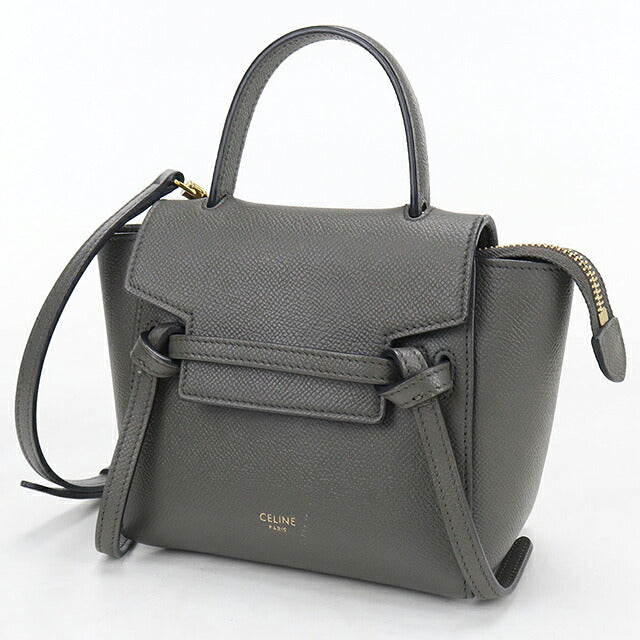 中古 セリーヌ ハンドバッグ レディース ブランド CELINE ベルトバッグ ピコ 2WAY 19426 グレー USDCE120123011